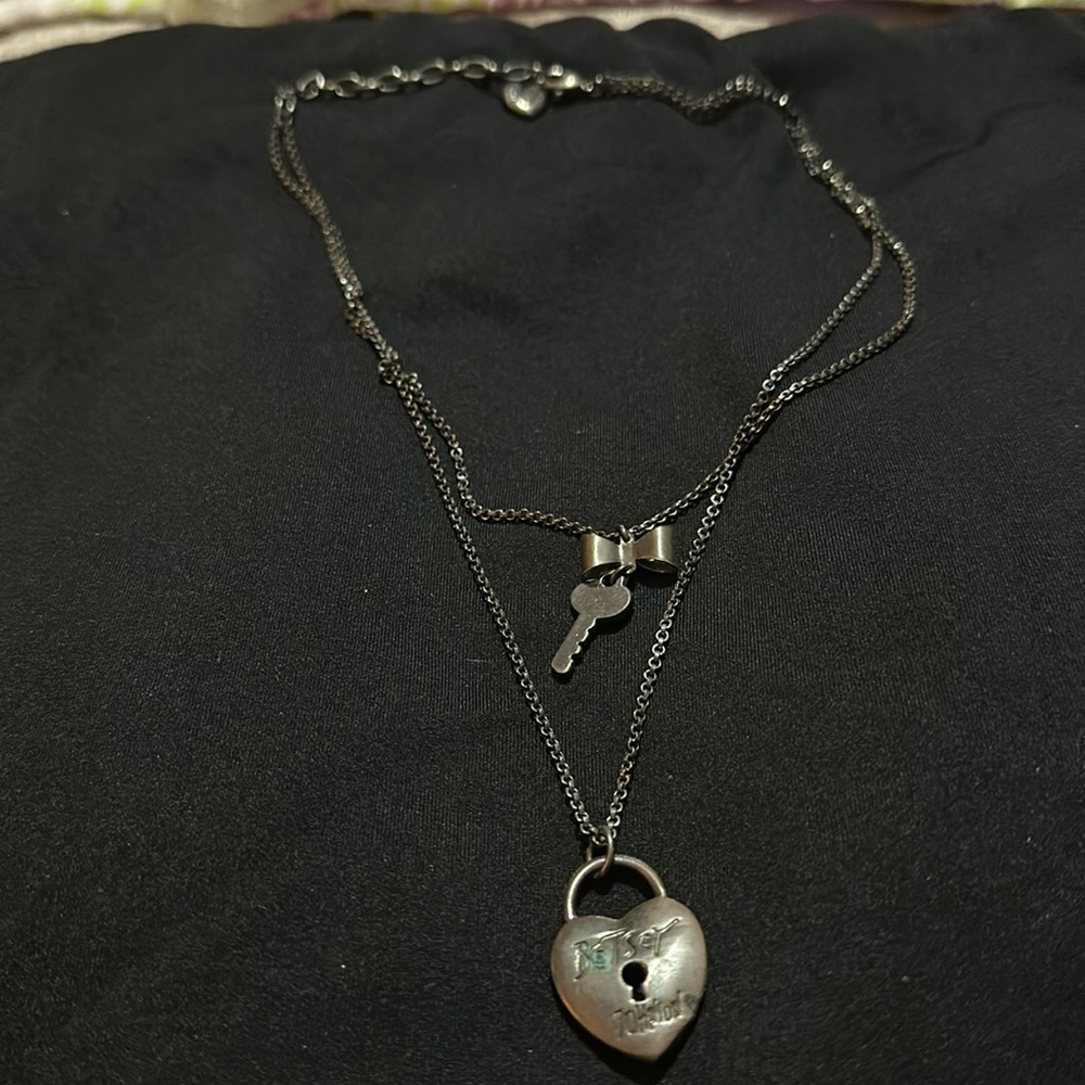 Lock and key heart pendant with necklace
